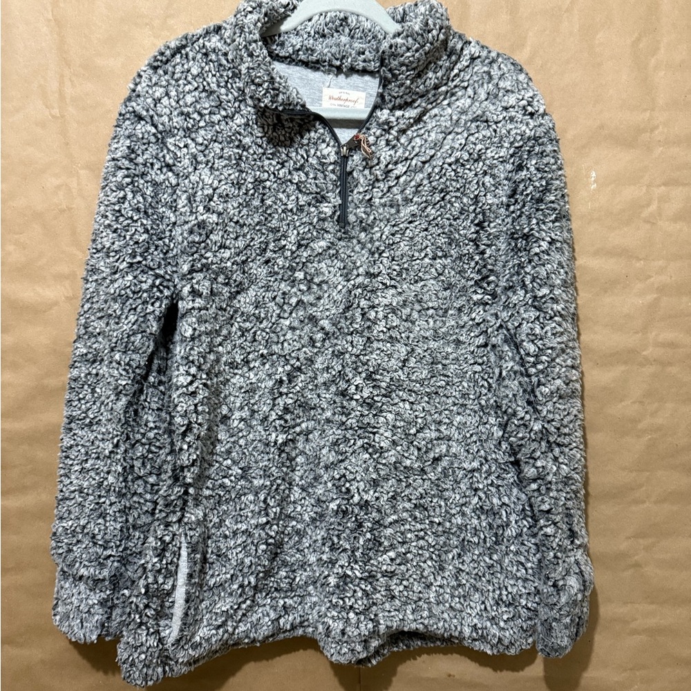 Gray Cowl Neck Sweater with Marled Texture